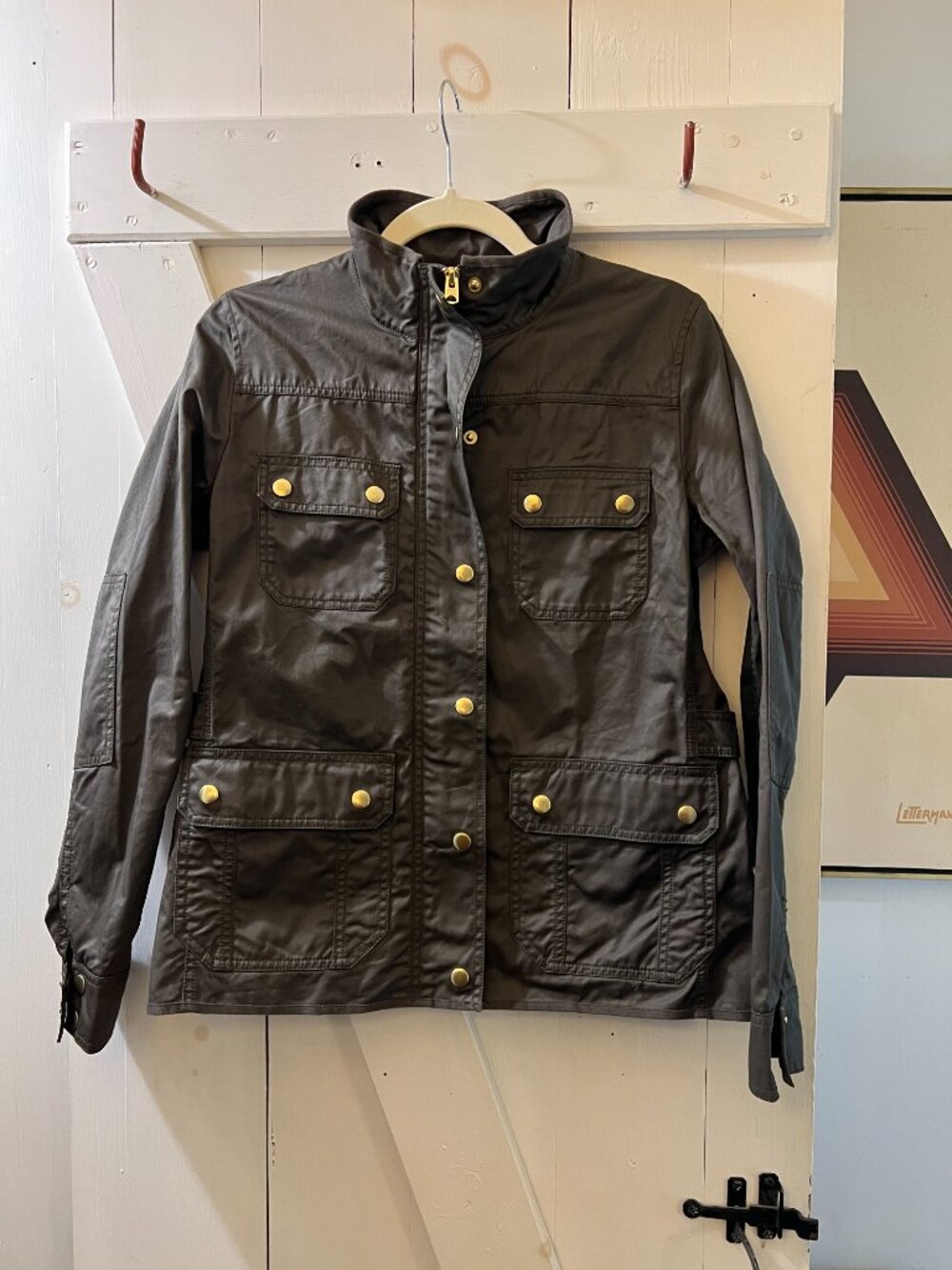J. Crew Olive Green Utility Jacket with Brass Snaps - Picture 3 of 9